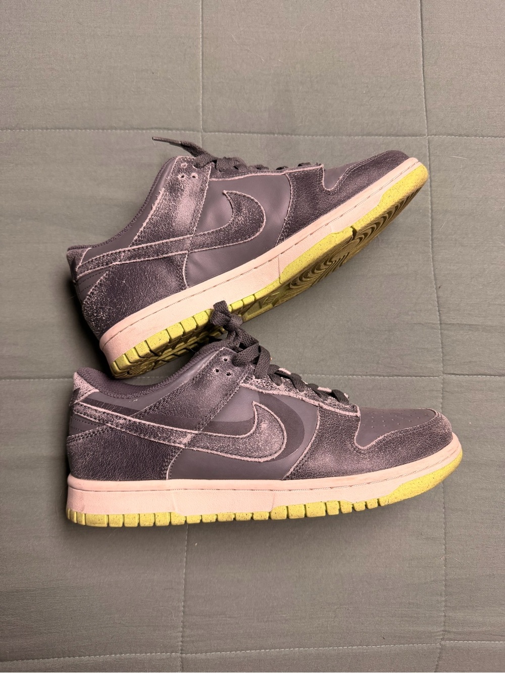 Nike Dunk Low — Grey with Yellow/Green Sole